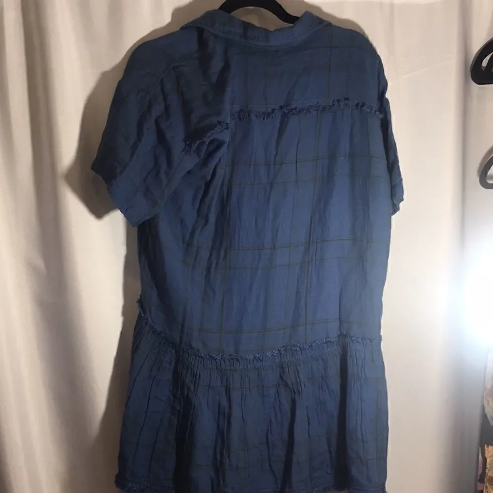 FREE PEOPLE BUZZ LOVE PLAID MINI DRESS